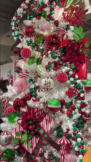 🎄 Classic Red & Green Christmas on a White Tree