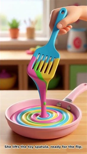 Magic Rainbow Pancake Flip for Kids! 🥞✨ | Satisfying Color Animation
