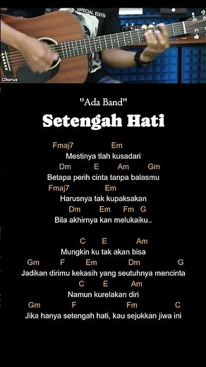 Setengah Hati - ADA Band | Tutorial Chord Gitar Mudah dan Lirik #chordgitar #guitarlessons
