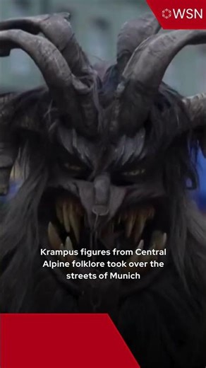 Krampus figures from Central Alpine folklore took over the streets of Munich
