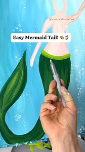EASY way to create mermaid tail patterns! 🎨✨ #easypainting #BeginnerFriendly #tipsandtricks #diyideas #mermaid #mermaidtail #paintingtips | Emily Seilhamer Art