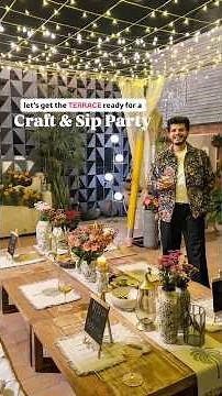 DIY Terrace Party Decor ✨🍷 #houseparty #terracegarden #ytshortsindia