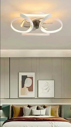 Nordic Silent LED Ceiling Fan Light | Color Dimming + Remote Control | Modern Bedroom Lighting