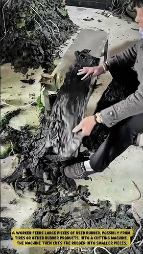 This is the Process of Cutting Rubber Waste with a Cutting Machine- Good tools and machinery