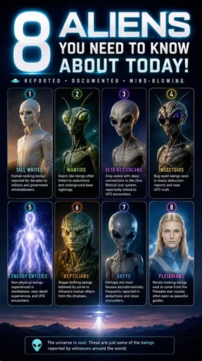 8 Alien Beings Described In UFO Encounters, UFO UAP paranormal sighting news 👽
