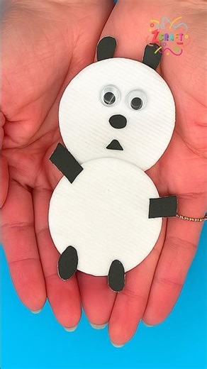 DIY Panda Craft 🐼 | Easy Cotton & Paper Panda Craft for Kids #diy #craft #craftyfun #kids