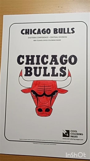 Coloring Book NBA Eastern Conference - Central Division Teams Logo Chicago Bulls #1👈🖍️😎👍