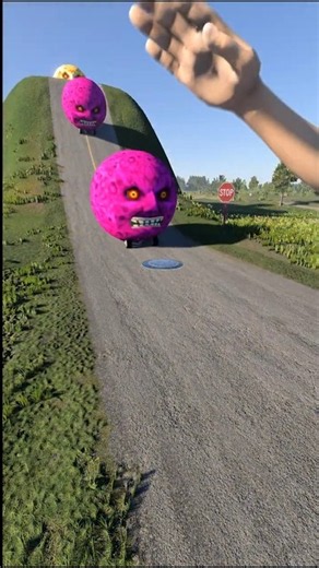Big & Small Moon Cars vs Giant Hand Crash Challenge | BeamNG.drive #beamngdrive #shorts #beamng