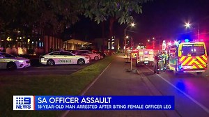 An 18-year-old man is behind bars accused of assaulting a female police officer outside a hotel in Adelaide’s south. #9News | Nightly at 6pm | 9 News Adelaide