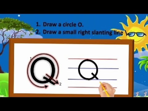 Learn and write Capital Letter Q for nursery kids.