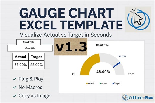 Gauge Chart Excel Template (2 Variations) – Actual Vs Target Visualization - Etsy