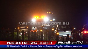 BREAKING NEWS | PRINCES FREEWAY CLOSED (City-Bound) 4AM There’s been a multi-vehicle collision on the Princes Freeway, city-bound, between the M1 Bypass and Duncans Road. Expect significant delays in the area. Emergency services are on the scene, and the freeway is currently closed in this section. *5:30AM UPDATE: The freeway remains closed as clean-up operations begin More here: https://www.wyndhamtv.com.au/truck-rollover-shuts-down-princes-freeway-in-werribee/ | Wyndham TV