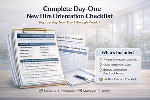 New Hire Orientation Checklist – HR Guide, Feedback Form (printable PDF & Word) - Etsy Canada