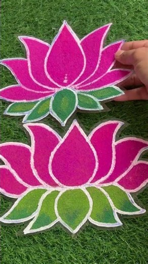 Lotus 🪷 rangoli design #shortsfeed #viral #lotus #trending #rangoli #beautiful #shorts #reels