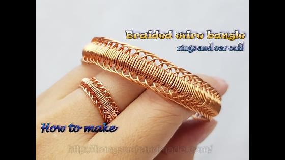 Braided wire bangle, rings and ear cuff - A little change, will come out different patterns 550