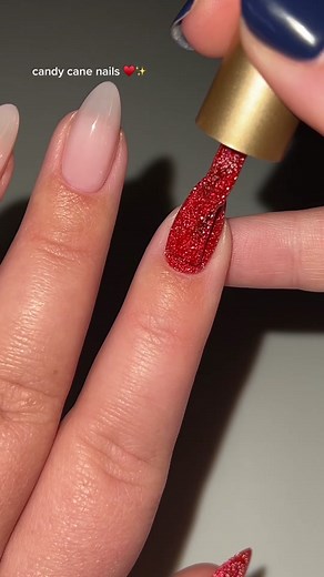 Candy Cane Nail Inspiration for Trendy DIY Christmas Nail Art