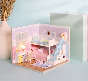 DIY Miniature Collectible DIY Dollhouse Kit, With LED Lights and Dust Cover (S2004) - Etsy