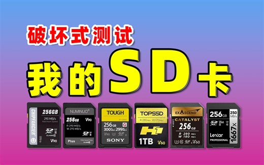 侮辱性不大，伤害极强！SD存储卡破坏型测评！索尼 努米诺 CHIPFANCIRT V90 天硕 至誉 雷克沙V60