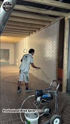 Amazing Brick Wall Paint Transformation 🎨✨ #Painting #Renovation #DIY
