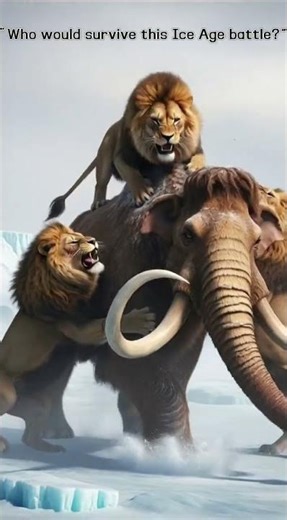 When Ancient Lions Attack a Mammoth… 😨