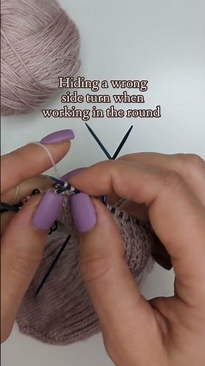 Shaping the bottom of the heel with Japanese Short Rows (sped up)