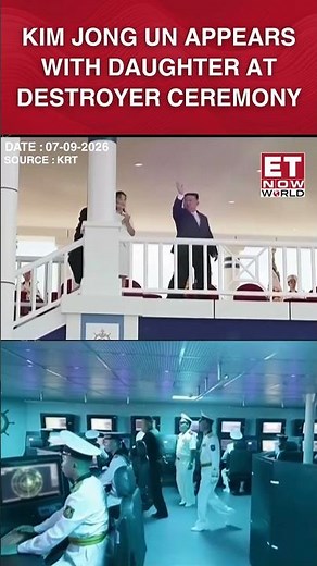 WATCH | Kim Jong Un Appears With Daughter at North Korea Destroyer Commissioning #shorts #kimjongun