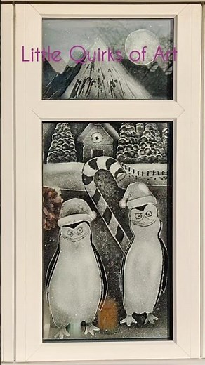 Penguins Spray Snow Time Lapse Window Two