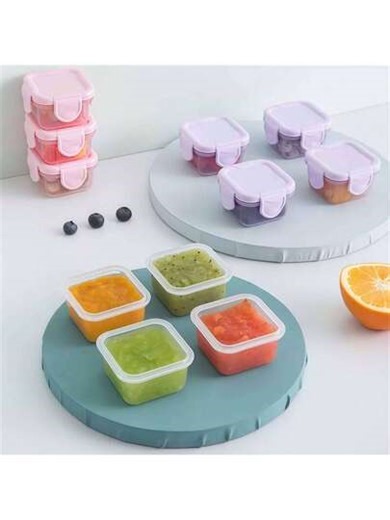 4pcs Mini Portable Airtight Food Storage Containers With Lids, Transparent Plastic Lunch Boxes, Bento Boxes, Sauce Containers, Suitable For Office, Home And Outdoor Use, Back To School And Holiday Gifts | SHEIN