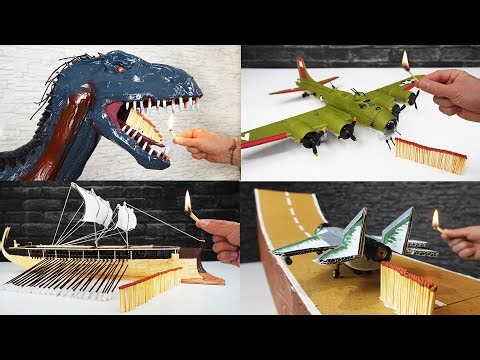 4 Amazing Matches Chain Reactions-Fire Domino Compilation PART 2