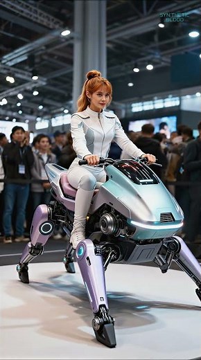 Girl Rides Quadruped Robot That Rears Up Like a Horse