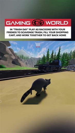 Trash Day is an upcoming online co‑op physics‑based adventure game where you and up to three friends play as a squad of mischievous raccoons on a chaotic journey to scavenge trash and make it back home together. In this fun and chaotic multiplayer experience, teamwork is key as you rummage through dumpsters, knock over trash cans, and fill a stolen shopping cart with valuable loot while overcoming obstacles using physics tools like bungee cords and planks. (Steam Store) The world around you isn’