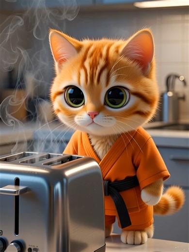 Angry Cat vs. Broken Toaster: Hilarious Reaction