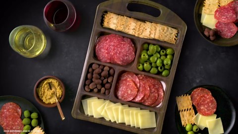 COLUMBUS Charcuterie Boards, Gourmet Meat and Cheese Tray for Entertaining, 12.5 Oz Charcuterie Tasting Board for Parties and Events
