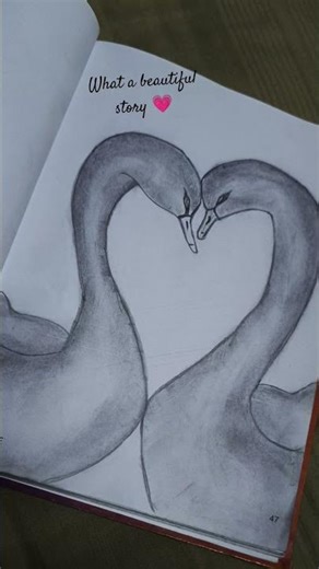 Beautiful Swan Love Drawing ❤️ | Easy Pencil Sketch for Beginners
