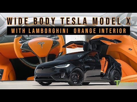 T Largo #6 Returns: Wide Body Tesla Model X gets a Custom Lamborghini Orange Leather Interior