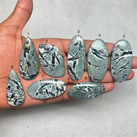 Natural Dark Green Hornblende Cabochon Gemstone for Jewelry Making, Polished Collector Stone - Etsy