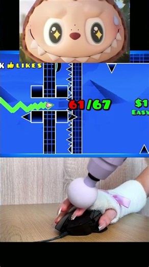 Can I Beat The IMPOSSIBLE Wave X Labubu Challenge? 🤔 #shorts #geometrydash