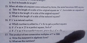b) find its breadth \& length?When all sides of a square were ... | Filo