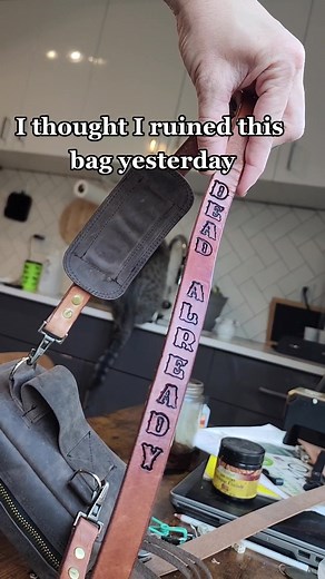 Then today I took it apart and finished it. #keeppushing #worthit #coolbags #handmadeleather