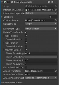 XR, grabbed object changes its position and rotation