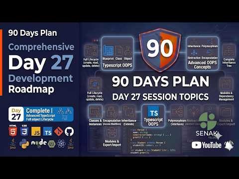 🔥 Day 27 - 90 Days Full Stack Plan | TS OOPs Concepts, Classes, Constructors & Object-Oriented Prog🚀