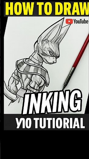 "How to Draw Beerus | Dragon Ball Ink Art Tutorial 🔥 (Step-by-Step)"