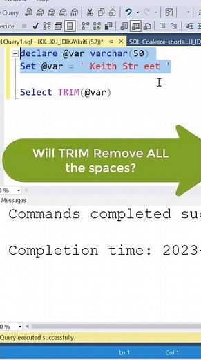 SQL Trick | How to remove all spaces? | TRIM | REPLACE