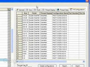 Configuring SolidWorks Toolbox Sizes