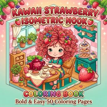 Kawaii Strawberry Coloring Book| Bold & Easy 50 Coloring Pages