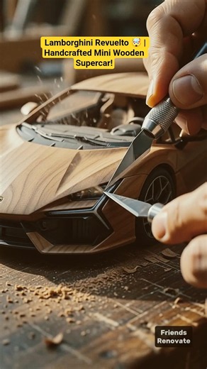 From Wood to Lamborghini Revuelto 🤯 | Handcrafted Mini Wooden Supercar! #lamborghini #renovation
