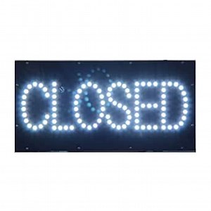LED Closed Sign for Business, Eye Catching Business Open Sign Electric Advertising LED Light Sign with Dual Light Modes Steady and Flashing for Window Storefront Decor.