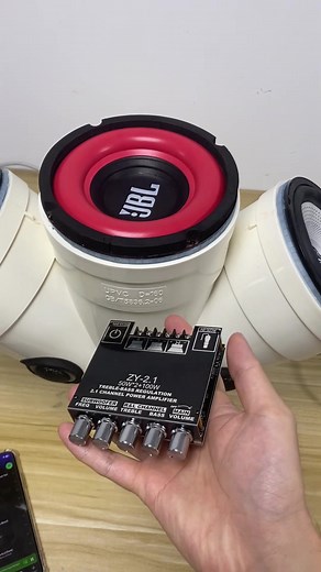 You'd never guess from the size - this little board cranks out enough power to drive three 6-inch speakers and shake everything around It. #amp #miniamplifier #diyspeaker #diyaudio #diy
