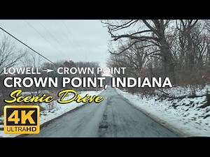 Scenic Winter Drive from Lowell to Crown Point, Indiana | A Quiet Midwest Journey 4K