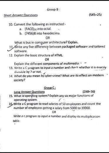 Computer Science Class 11 #modelquestion #2080 #exam #new #set #model #class11 #final #preparation